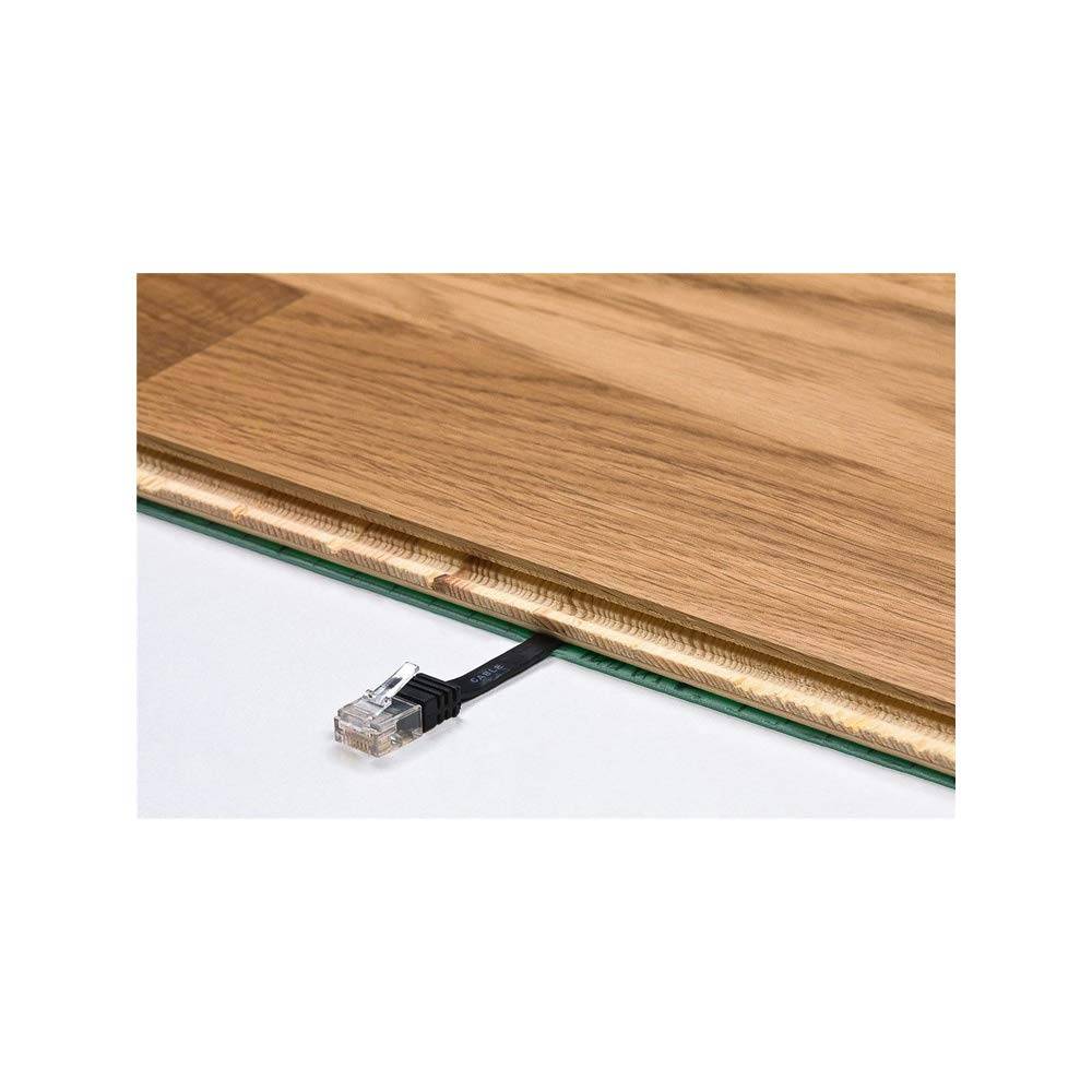 Goobay 96314 CAT 6A Flachkabel Netzwerkkabel RJ45 Stecker 500 MHz Kupfer Patchkabel Ethernet LAN Kabel U/UTP Weiß 1m-1