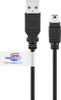 Goobay 93902 USB 2.0 Mini Typ B Kabel Zertifiziert / 480 Mbits USB A zu Mini B USB Stecker Adapterkabel / Schwarz / 1,8m