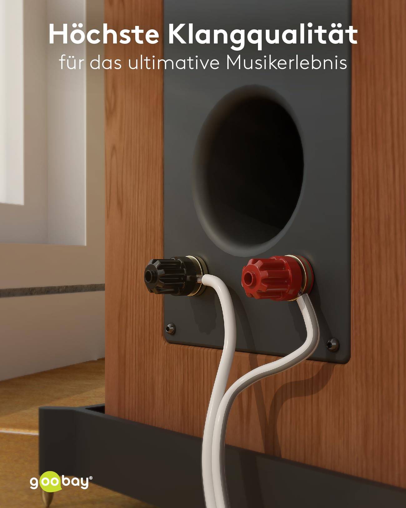 Goobay 67724 Lautsprecherkabel 2x 2,5mm² CCA Litze / Audiokabel Boxenkabel / Subwoofer Kabel / Transparent / 25m-5