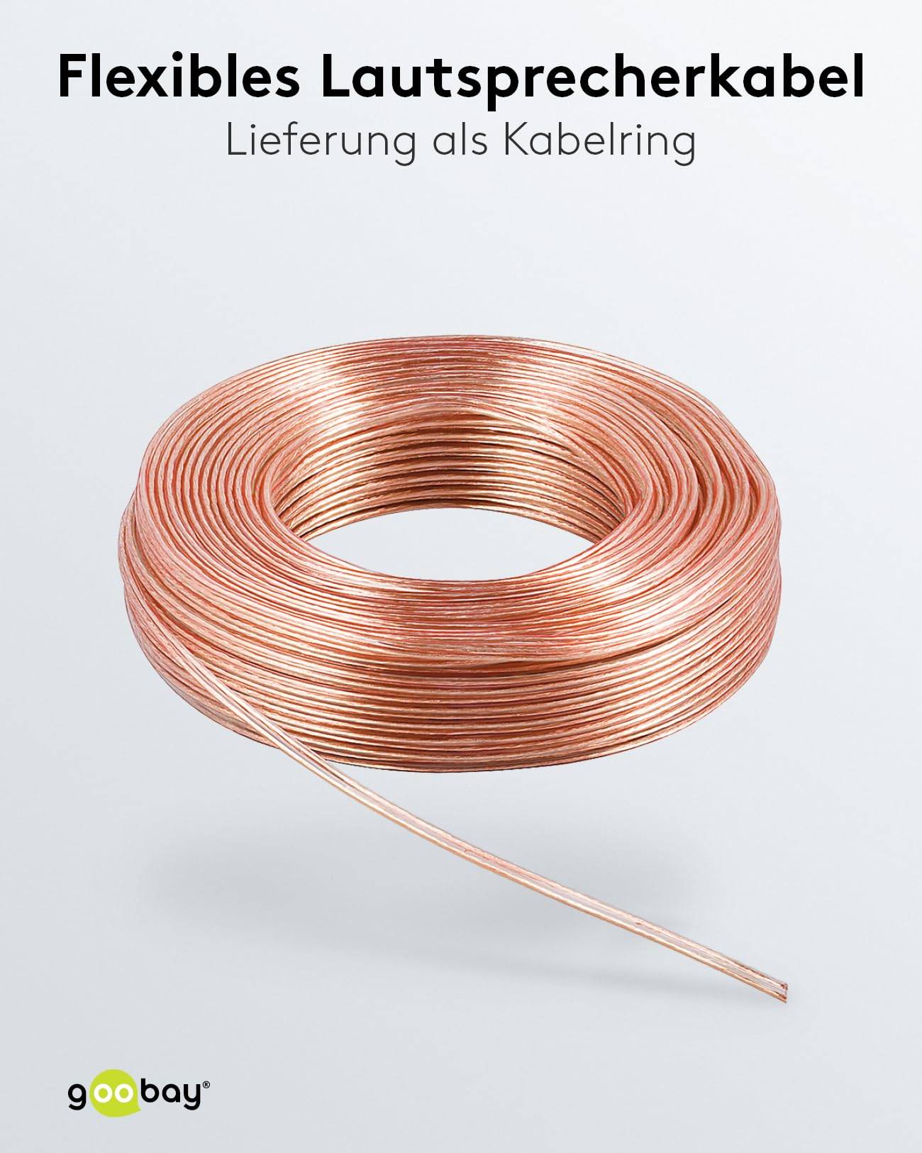 Goobay 67724 Lautsprecherkabel 2x 2,5mm² CCA Litze / Audiokabel Boxenkabel / Subwoofer Kabel / Transparent / 25m-1