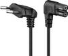 Goobay 97350 Netzkabel 90 Grad abgewinkelt / Eurostecker & C7 Buchse / Universell Stromkabel Eurokabel / Schwarz / 2m