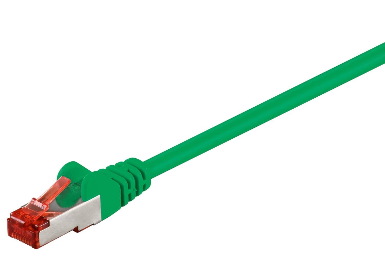 Goobay 95484 CAT 6 Netzwerkkabel RJ45 Stecker 250 MHz Ethernet CCA LAN Kabel S/FTP PiMF Schirmung Patchkabel Grün 10m-0