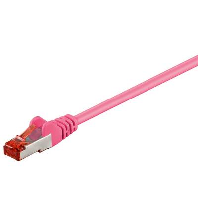 Goobay 95475 CAT 6 Netzwerkkabel RJ45 Stecker 250 MHz Ethernet CCA LAN Kabel S/FTP PiMF Schirmung Patchkabel Pink 1m-0