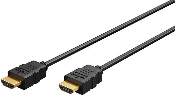 Goobay 60621 High Speed HDMI Kabel mit Ethernet / UHD 4K @ 60Hz Monitorkabel 18 Gbits CCS Anschlusskabel Schwarz / 1,5m
