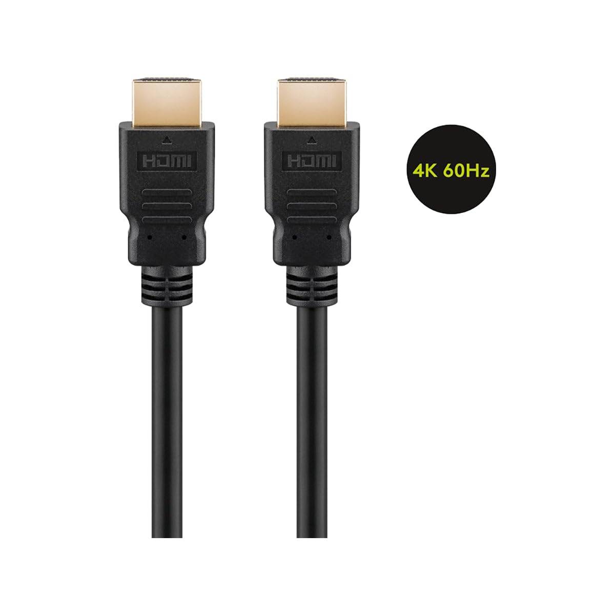 Goobay 60621 High Speed HDMI Kabel mit Ethernet / UHD 4K @ 60Hz Monitorkabel 18 Gbits CCS Anschlusskabel Schwarz / 1,5m-1
