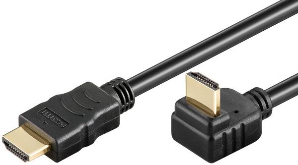 Goobay 61263 270° HDMI High Speed Kabel Ethernet / UHD 4K @ 60Hz Monitorkabel / 18 Gbits CCS Anschlusskabel Schwarz 0,5m