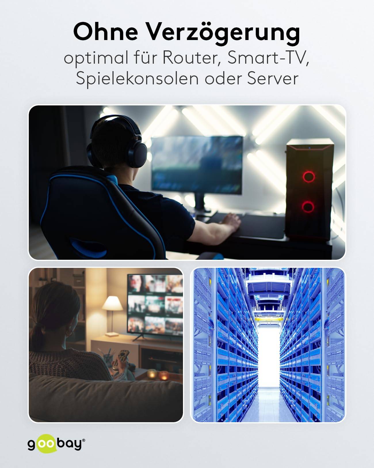 Goobay 66723 CAT 8.1 Patchkabel RJ45 Stecker für 8K Gaming OFC-Leiter 2.000 MHz Netzwerkkabel S/FTP LAN, Schwarz 3.00 m-5