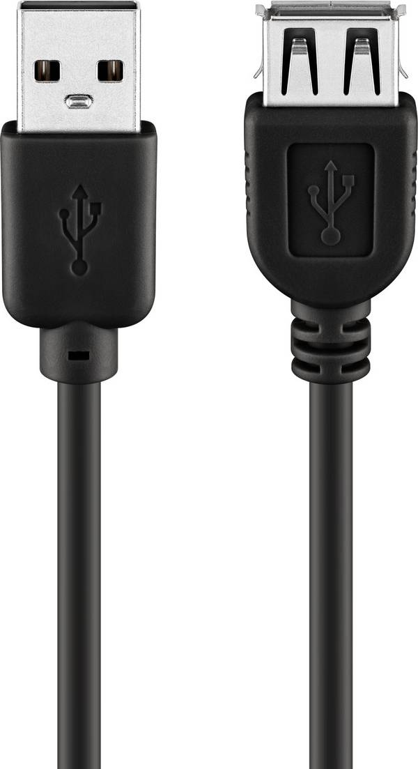 Goobay 93601 USB A 2.0 Highspeed Verlängerungskabel / Handyladekabel 480 Mbits / USB Kabel verlängern / Schwarz / 5m
