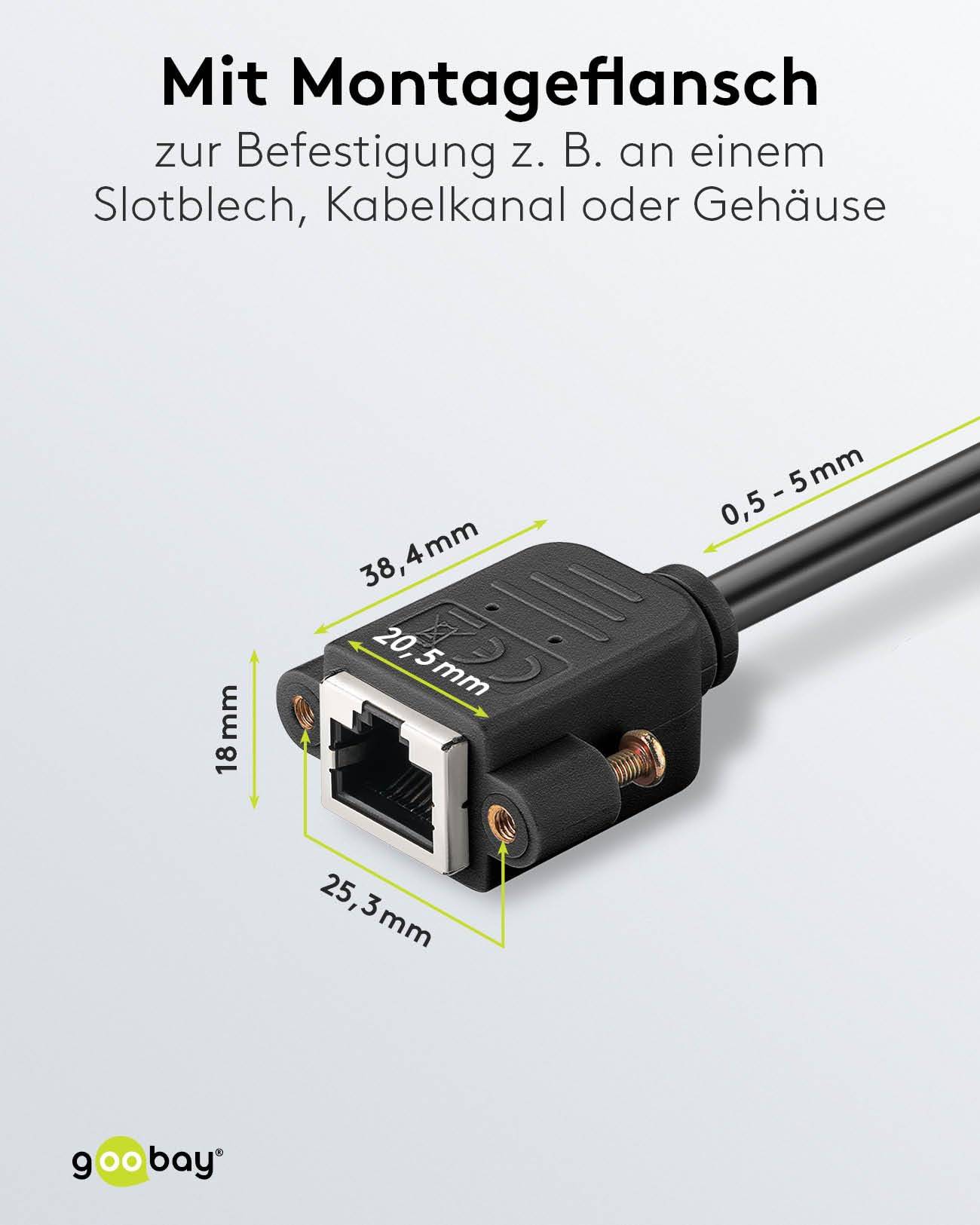 Goobay 65645 CAT 6A Verlängerungskabel RJ45 Netzwerkkabel 500 MHz Kupfer Patchkabel Ethernet LAN Kabel S/FTP Schwarz 5m-3