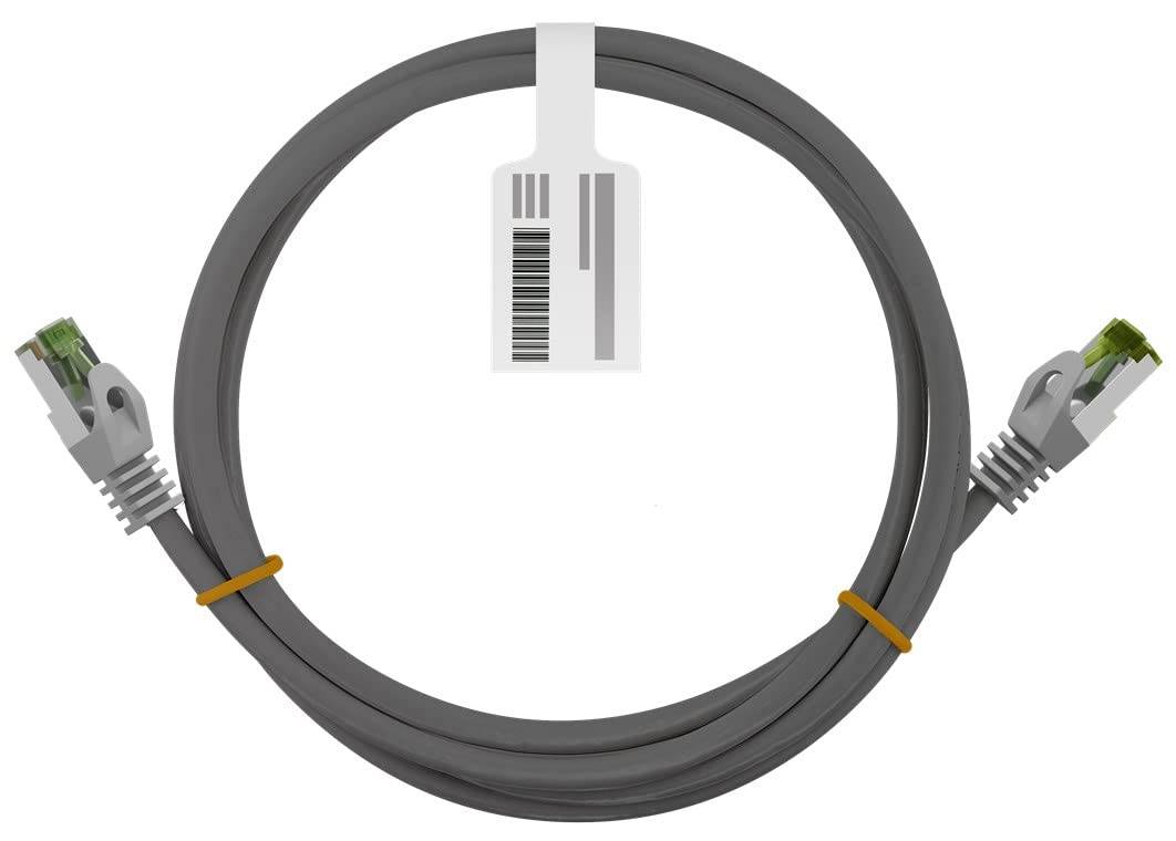 Goobay 61124 RJ45 Patchkabel mit CAT 8.1 S/FTP Rohkabel halogenfrei 2.000 MHz Netzwerkkabel LAN Internetkabel Grau 20m-4