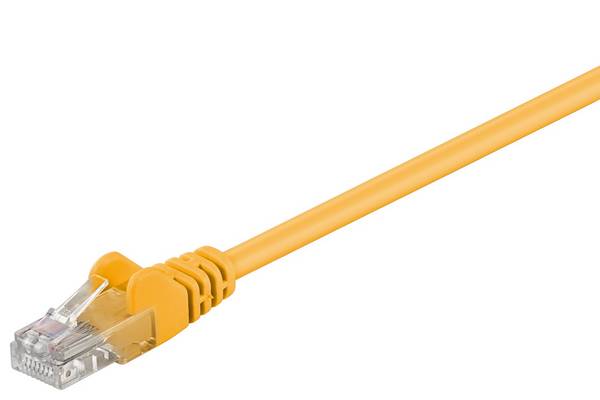 Goobay 68341 CAT 5e Netzwerkkabel RJ45 Stecker 100 MHz CCA Leiter Ethernet LAN Kabel U/UTP Internetkabel Gelb 1m