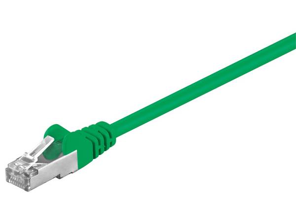 Goobay 50183 CAT 5e Netzwerkkabel RJ45 Stecker 100 MHz CCA Leiter Ethernet LAN Kabel F/UTP Internetkabel Grün 5m
