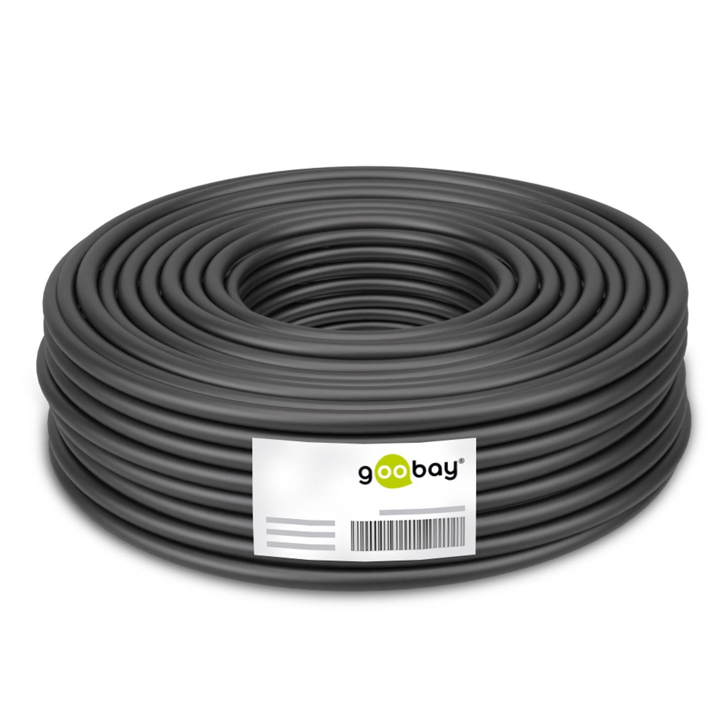 Goobay CAT 7 Netzwerkkabel SFTP / Außenbereich / Ethernet 600 MHz / OFC Twisted Pair Verlegekabel / Schwarz / 100m-1
