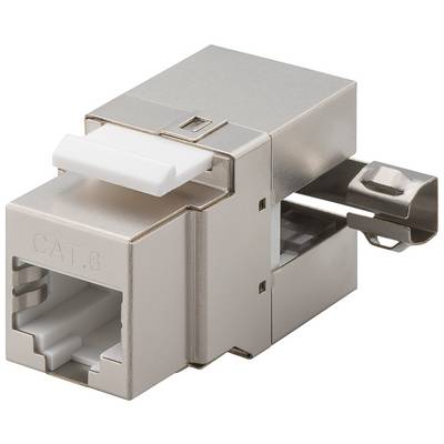 Goobay 95901 Keystone Modul RJ45 Buchse / 90 Grad Ethernet Buchse 8P8C / CAT 6 Netzwerkstecker 250 MHz / LSA / Metall-0