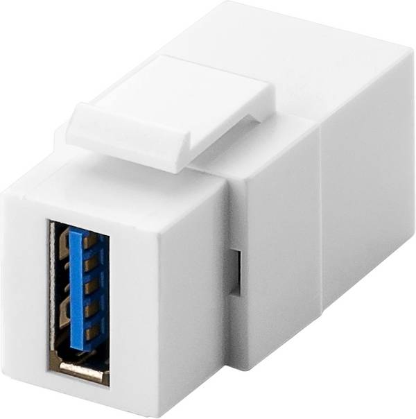 Goobay 79927 Keystone Modul USB Kupplung / USB-A 3.0 Buchse auf USB-A 3.0 Buchse / USB Kabel Verlängerung / 18,3 mm