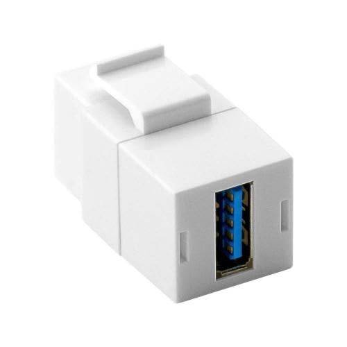 Goobay 79927 Keystone Modul USB Kupplung / USB-A 3.0 Buchse auf USB-A 3.0 Buchse / USB Kabel Verlängerung / 18,3 mm-3