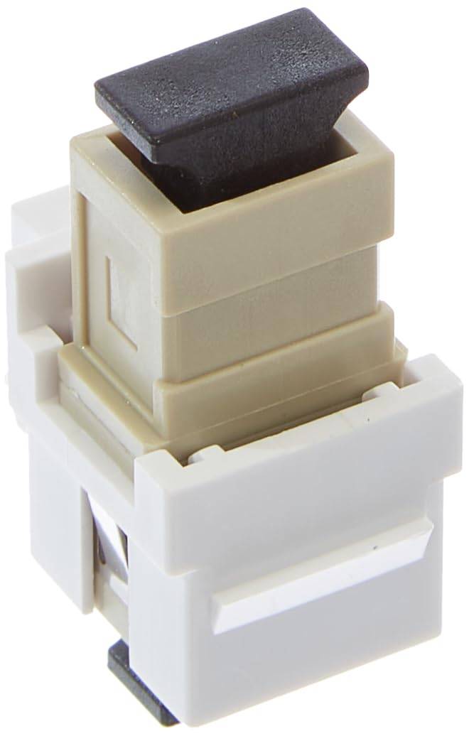 Goobay 80017 Keystone Modul LWL Buchse 2x SC Simplex für Singlemode Faser & Lichtwellenleiter Kabel / 17 mm breit / Weiß-2
