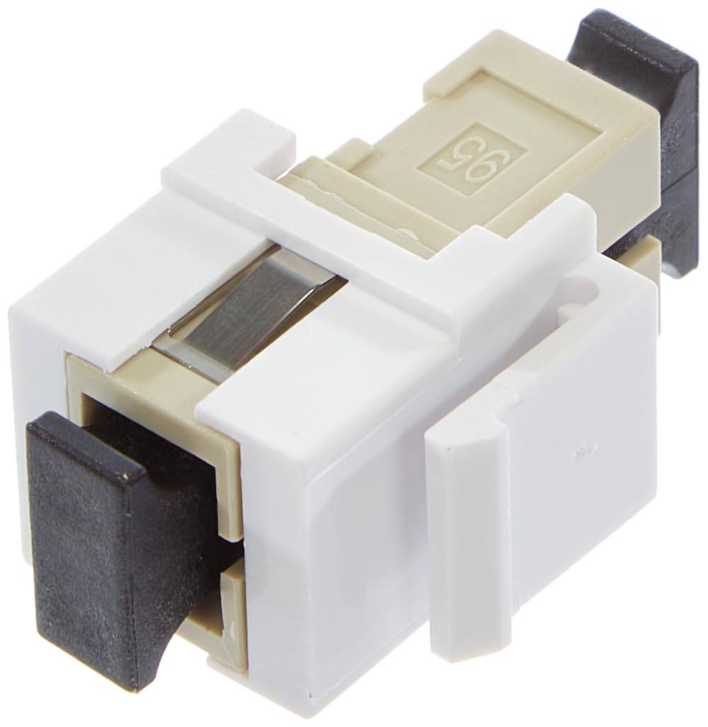 Goobay 80017 Keystone Modul LWL Buchse 2x SC Simplex für Singlemode Faser & Lichtwellenleiter Kabel / 17 mm breit / Weiß-3