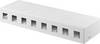 Goobay 79426 Keystone Gehäuse 8 Port / Leer Patch Panel für Keystone Module / 8-fach Aufputzdose / Snap-In-System / Weiß