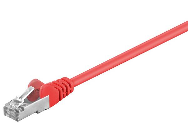 Goobay 50155 CAT 5e Netzwerkkabel RJ45 Stecker 100 MHz CCA Leiter Ethernet LAN Kabel F/UTP Internetkabel Rot 7,5m