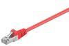 Goobay 68032 CAT 5e Netzwerkkabel RJ45 Stecker 100 MHz CCA Leiter Ethernet LAN Kabel SF/UTP 2x Schirmung Rot / 1m