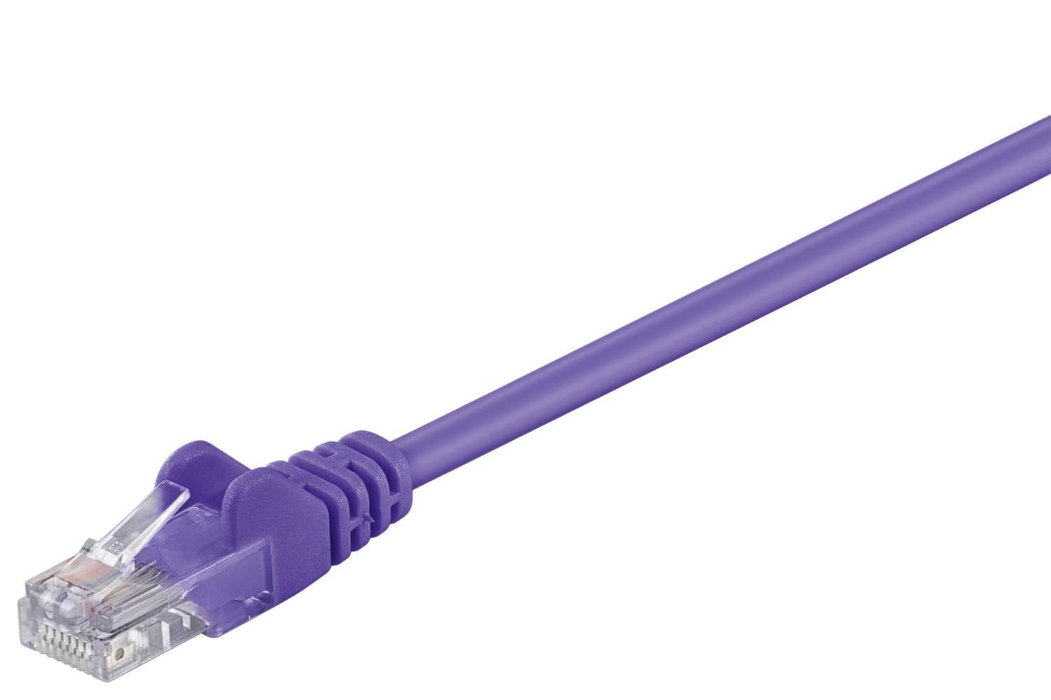 Goobay 95228 CAT 5e Netzwerkkabel RJ45 Stecker 100 MHz CCA Leiter Ethernet LAN Kabel U/UTP Internetkabel Lila 2m-0