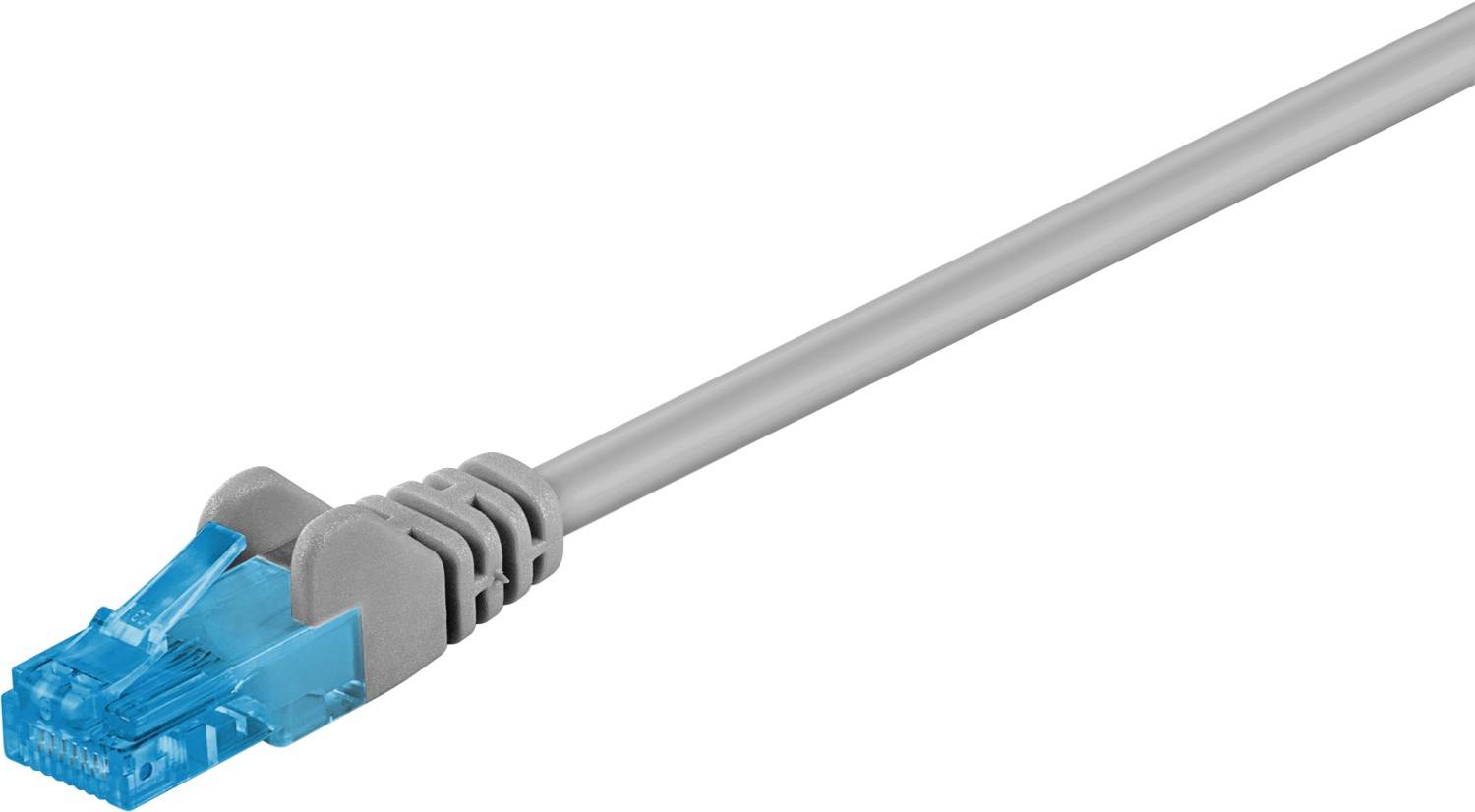 Goobay 55421 CAT 6A Netzwerkkabel RJ45 Stecker Kupfer CU halogenfrei Ethernet LAN Kabel U/UTP Internetkabel Grau 2m