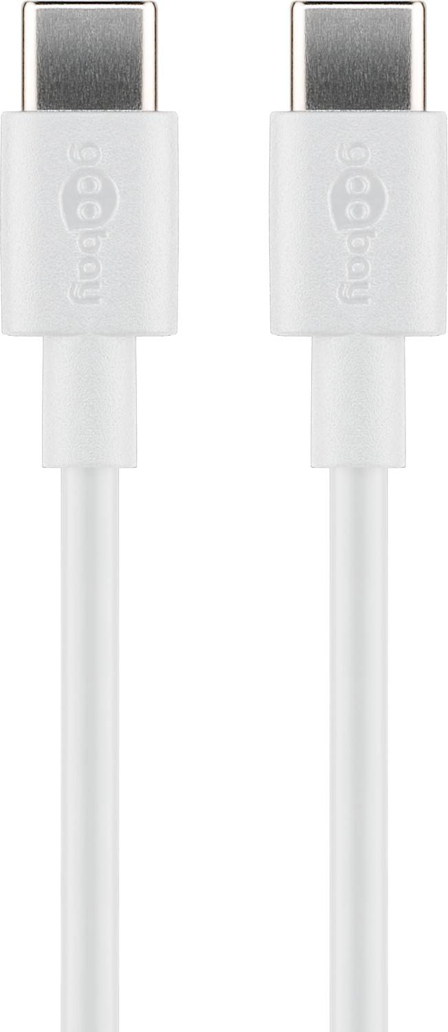 Goobay 51244 USB C auf USB C 2.0 Ladekabel / High Speed 60W 3A 20V Handy Kabel / 480 Mbits Handykabel / Weiß / 2 m-0
