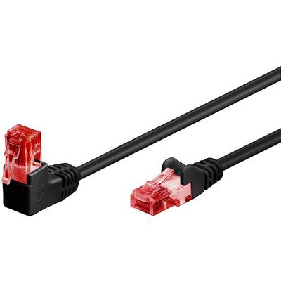 Goobay 51517 CAT 6 Netzwerkkabel U/UTP 90 Grad RJ45 Netzwerkstecker / PVC Mantel / CCA Leiter LAN Kabel / Schwarz / 3m-0