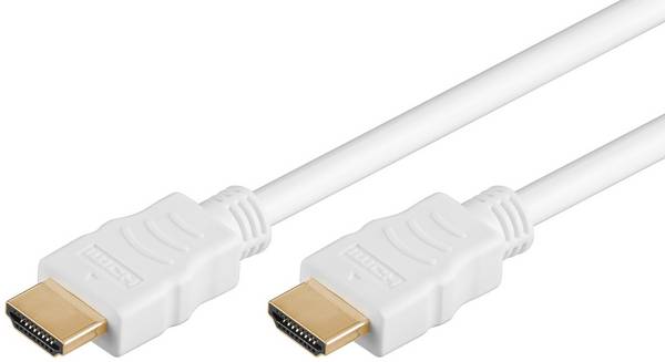 Goobay 61024 High Speed HDMI Kabel mit Ethernet / UHD 4K @ 60Hz Monitorkabel / 10,2 Gbits CCS Anschlusskabel Weiß / 10m