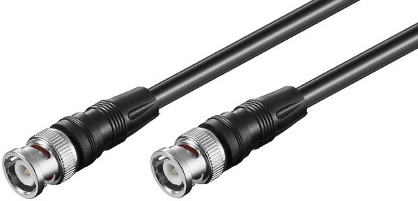 Goobay 50087 BNC Kabel RG58 Koaxialkabel BNC Stecker auf BNC Stecker 50 Ohm Koaxial Kabel Verlängerungskabel Schwarz 5m