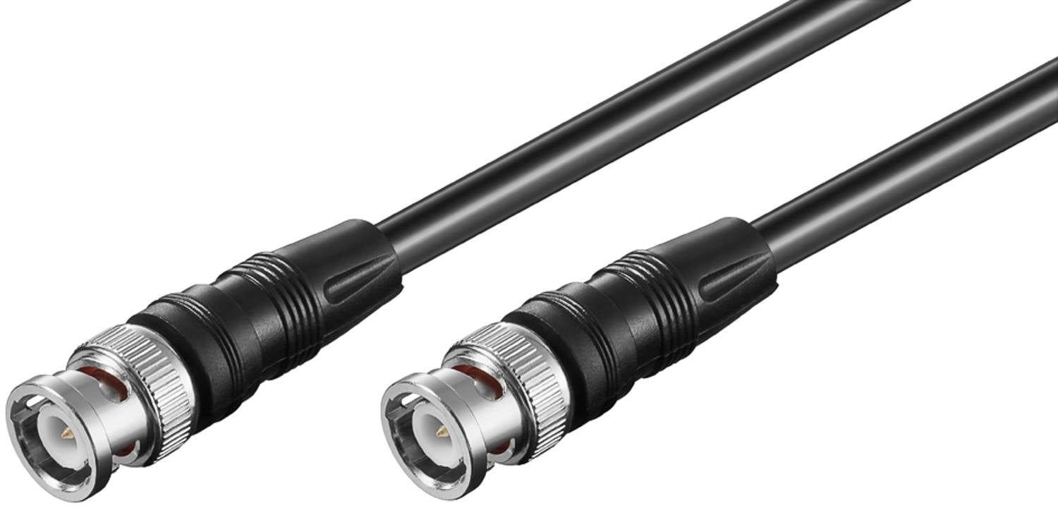 Goobay 71433 BNC Kabel RG58 Koaxialkabel BNC Stecker auf BNC Stecker 50 Ohm Koaxial Kabel Verbindungskabel Schwarz 0,5m-0