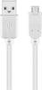 Goobay 95143 USB A auf Micro USB B Kabel / 480 Mbits Ladekabel USB 2.0 zu Micro USB Stecker Adapterkabel / Weiß / 1,8m