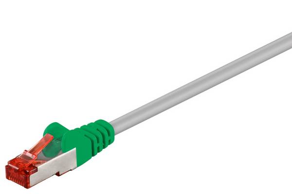 Goobay 68456 CAT 6 Crossover Netzwerkkabel RJ45 Stecker / 250 MHz / Kupfer Patchkabel / LSZH LAN Kabel S/FTP / Grau / 1m