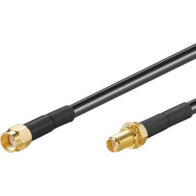 Goobay 51678 WLAN Antennenkabel RP SMA Anschlüsse Koaxialkabel Antennenkabelverlängerung WLAN Geräte Koaxial Schwarz 5m-0