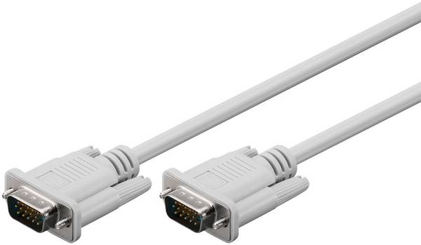 Goobay 68312 VGA auf VGA Kabel / Full HD Monitorkabel / VGA Stecker 15 polig / Bildschirmkabel für Monitor / Grau / 3m