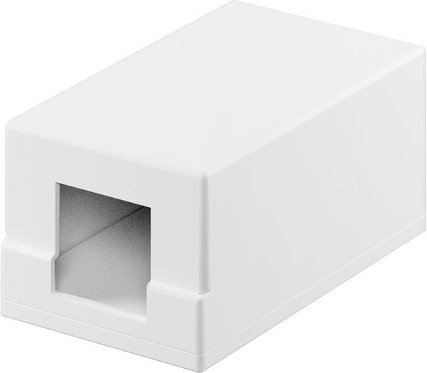 Goobay 79355 Keystone Gehäuse 1 Port / Leer Patch Panel für Keystone Module / 1-fach Aufputzdose / Snap-In-System / Weiß
