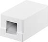 Goobay 79355 Keystone Gehäuse 1 Port / Leer Patch Panel für Keystone Module / 1-fach Aufputzdose / Snap-In-System / Weiß