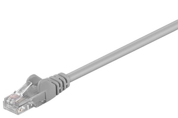 Goobay 68357 CAT 5e Netzwerkkabel RJ45 Stecker 100 MHz CCA Leiter Ethernet LAN Kabel U/UTP Internetkabel Grau 2m