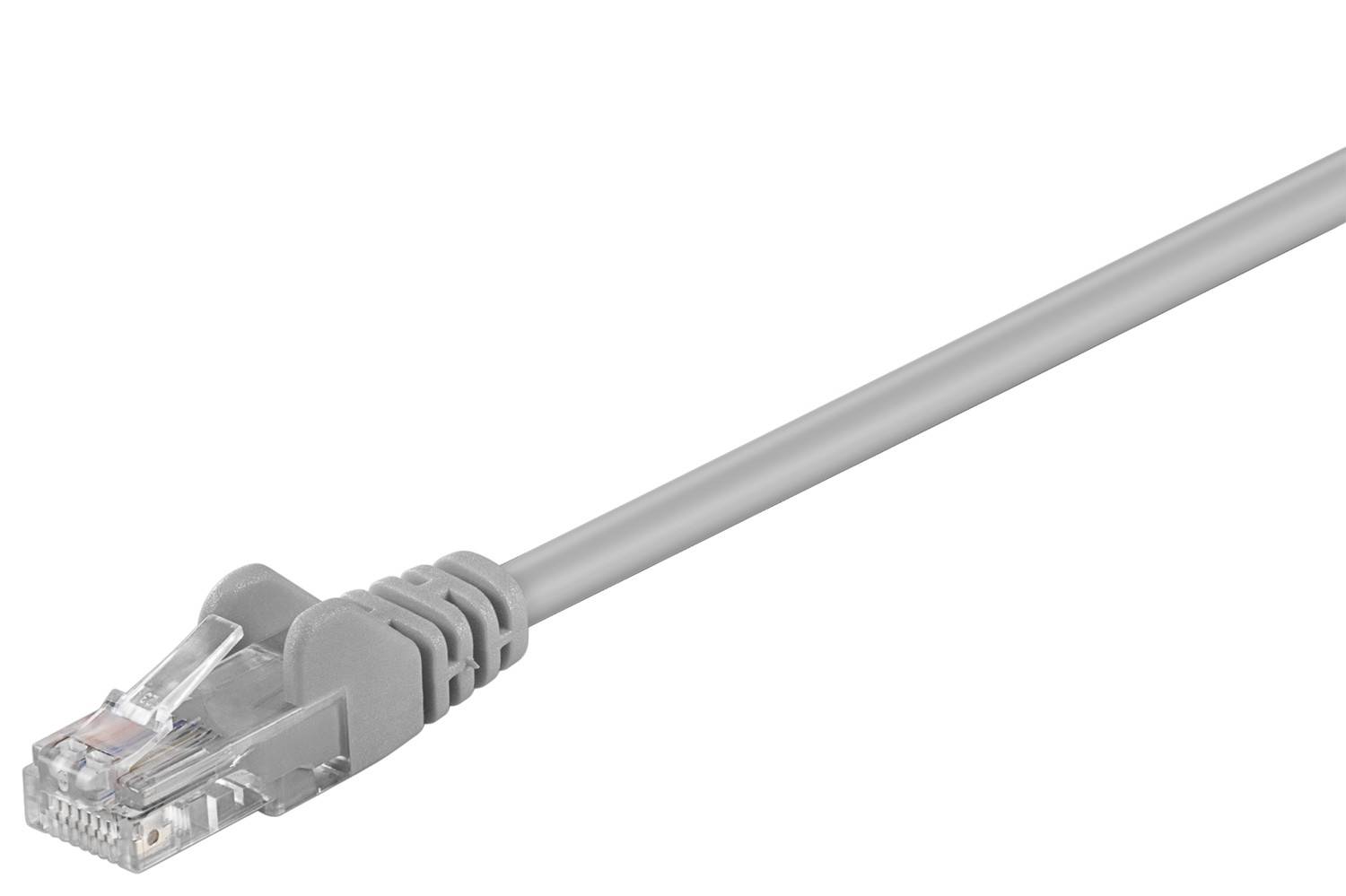 Goobay 68357 CAT 5e Netzwerkkabel RJ45 Stecker 100 MHz CCA Leiter Ethernet LAN Kabel U/UTP Internetkabel Grau 2m-0