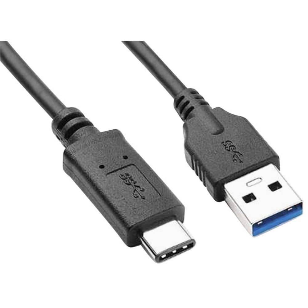 Goobay 67999 USB C auf USB A 3.1 Gen. 1 Ladekabel 15W Handy Kabel Adapterkabel 5 Gbit/s Schnellladekabel Schwarz 0,5 m-1