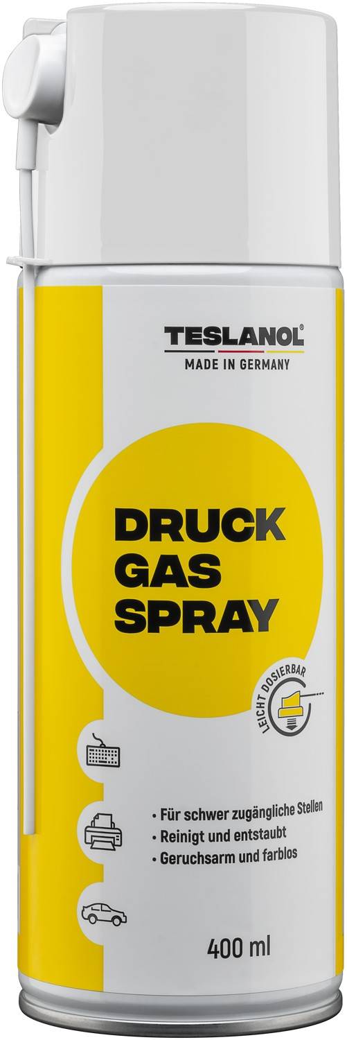 Teslanol 26003 Druckluftspray zum Reinigen & Entstauben von PC & Tastatur Druckluftreiniger Druckluft Spraydose 400 ml-0