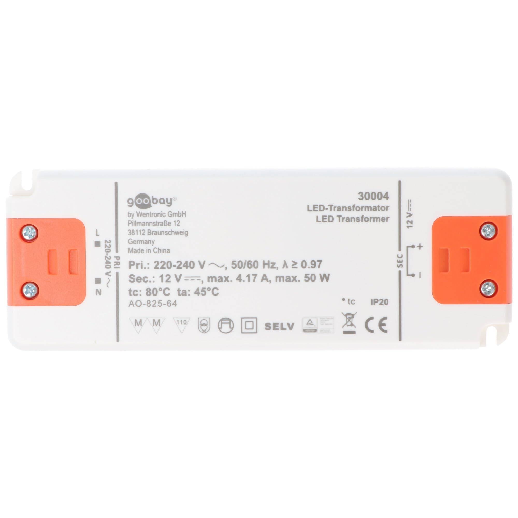 Goobay 30004 LED Trafo 230 V auf 12 V Gleichspannung (DC) für 50W LED Beleuchtung LED Treiber Konstantstromquelle-5