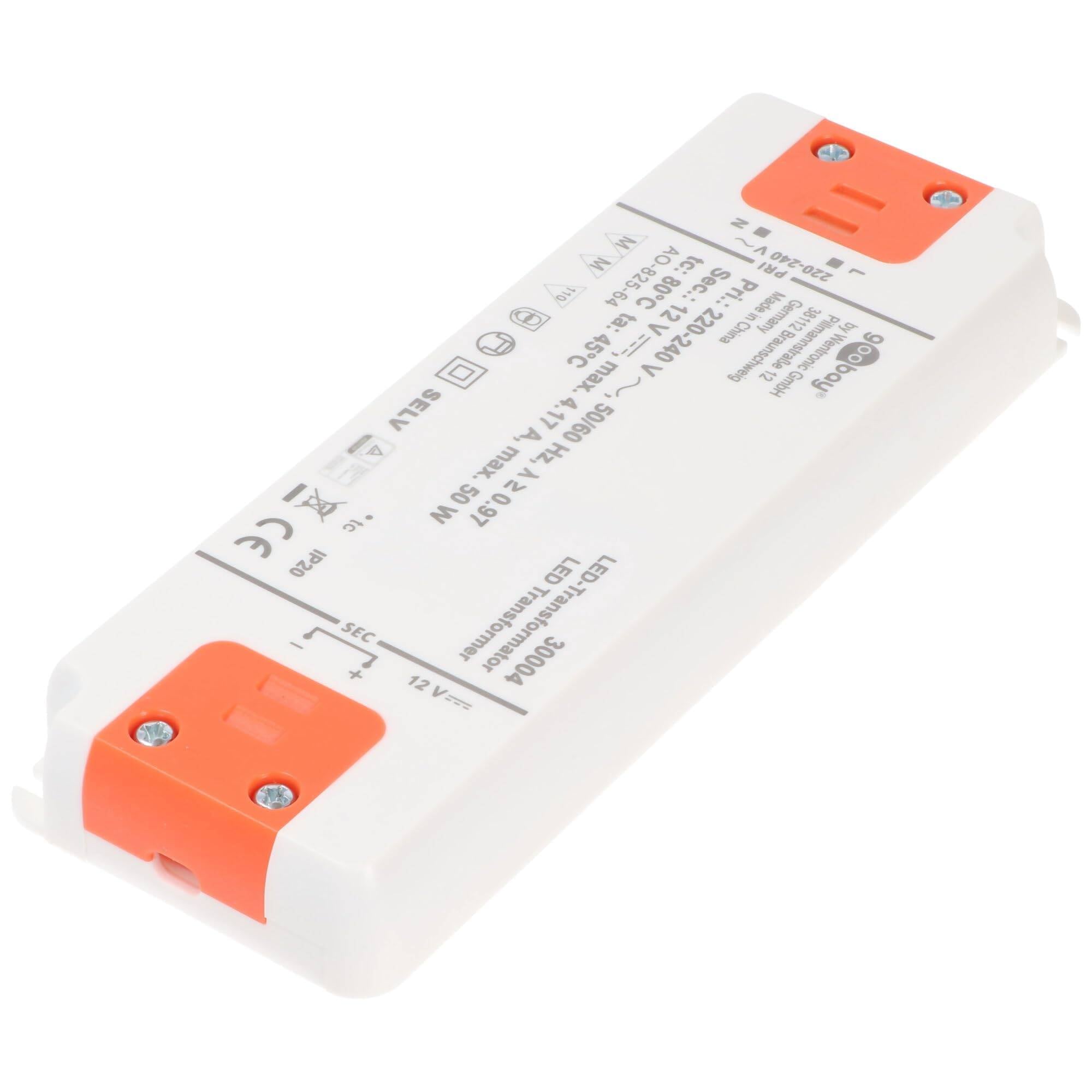 Goobay 30004 LED Trafo 230 V auf 12 V Gleichspannung (DC) für 50W LED Beleuchtung LED Treiber Konstantstromquelle-1