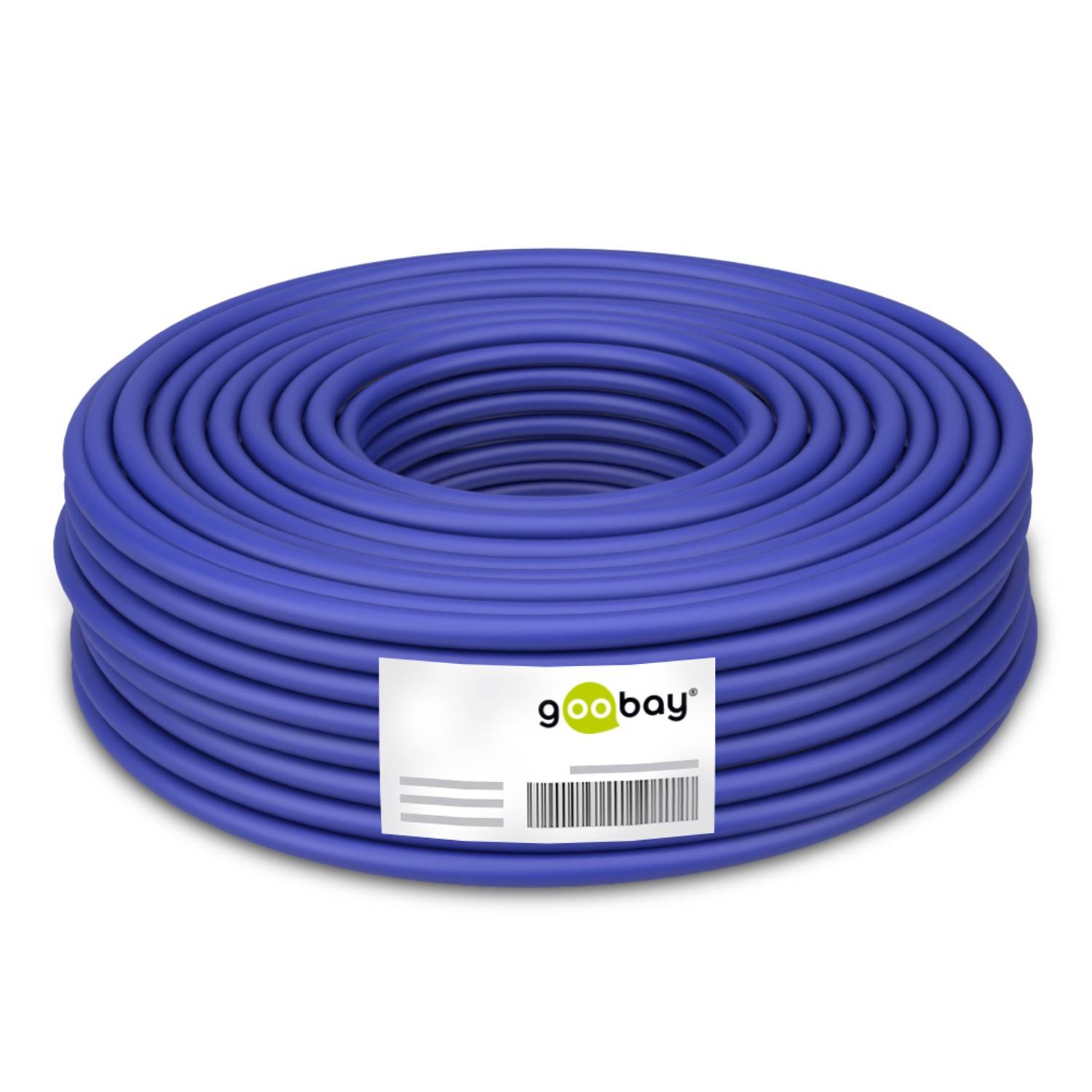 Goobay CAT 7A+ Duplex Netzwerkkabel S/FTP PiMF / Kupfer / 1200 MHz LAN Ethernet Kabel halogenfrei / Blau / 100m-1