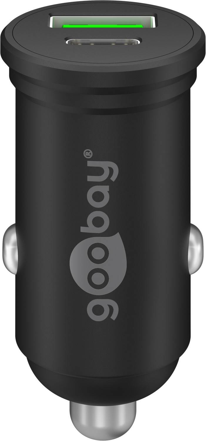 Goobay 61739 Dual USB Schnellladegerät PD Zigarettenanzünder / 45W Auto Ladegerät USB-A & USB-C Ladestecker / Schwarz-0