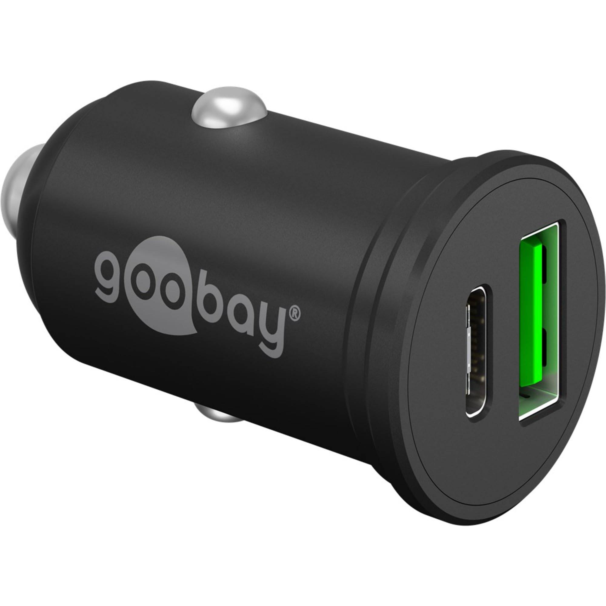 Goobay 61739 Dual USB Schnellladegerät PD Zigarettenanzünder / 45W Auto Ladegerät USB-A & USB-C Ladestecker / Schwarz-1