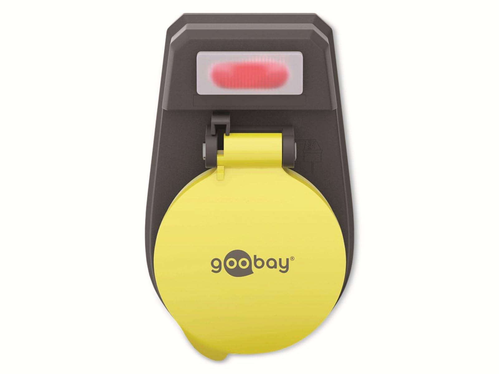 Goobay 41266 Outdoor Steckdosenadapter Schalter & Schutzklappe / IP44 Schutzkontakt Buchse / Steckdose Adapter / Schwarz-1