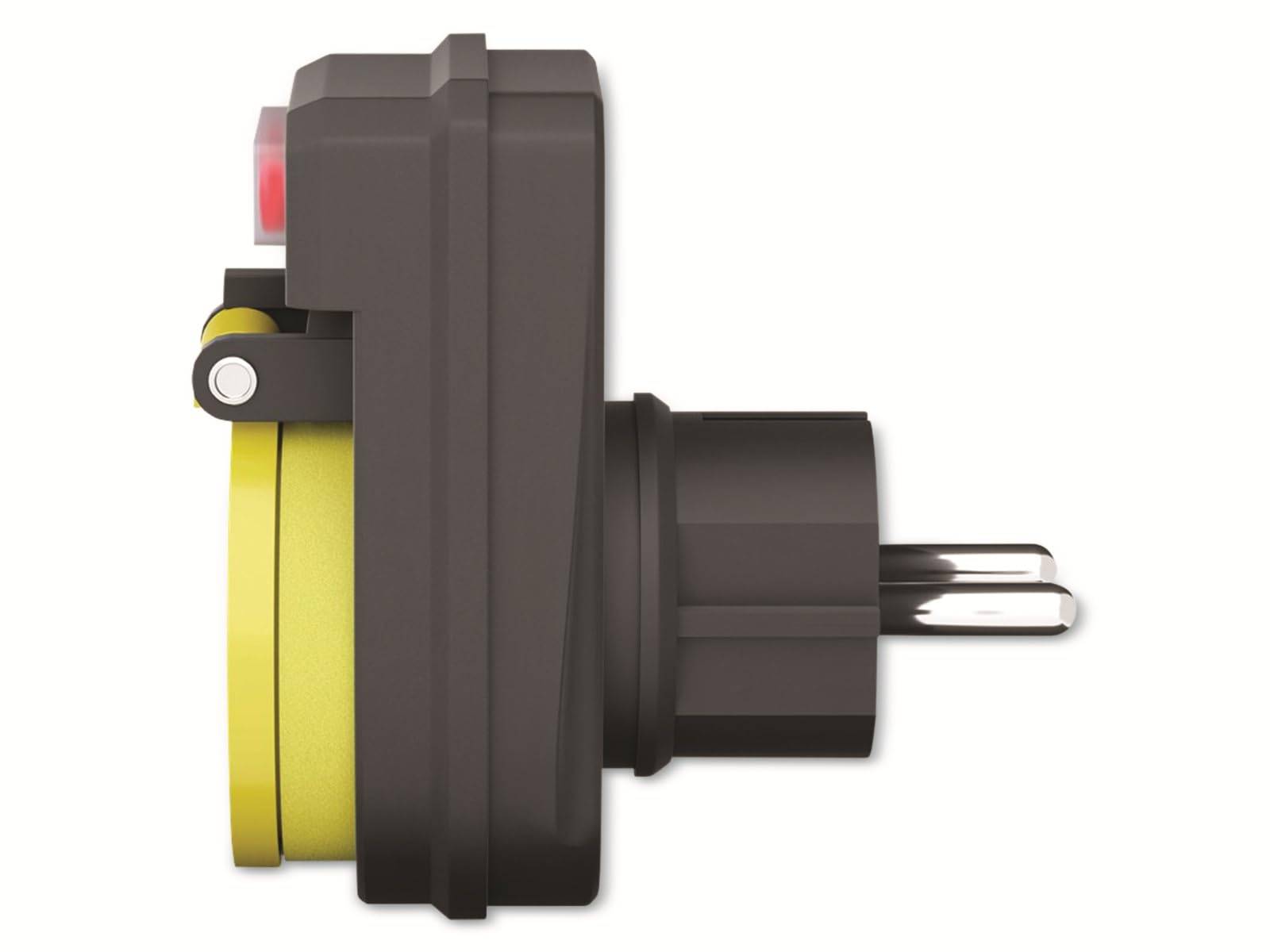 Goobay 41266 Outdoor Steckdosenadapter Schalter & Schutzklappe / IP44 Schutzkontakt Buchse / Steckdose Adapter / Schwarz-2