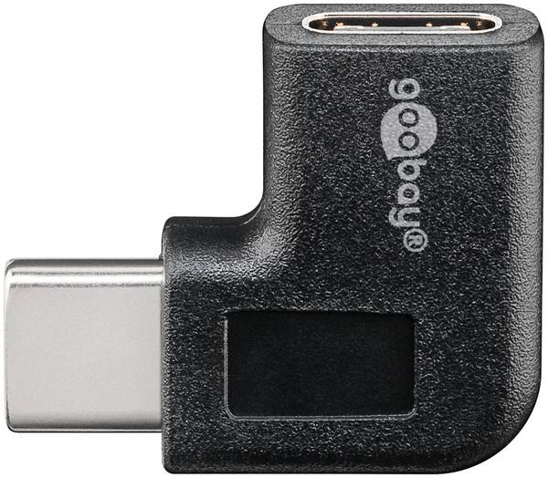 Goobay 45402 USB C Adapter Winkelstecker 90 Grad für USB Kabel 5 Gbit/s Winkeladapter OTG Adapter USB C auf USB C Winkel
